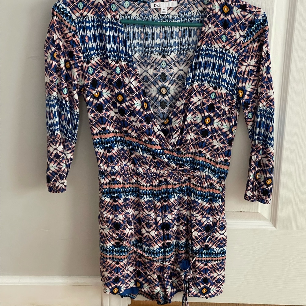 Multi Pattern Cold Shoulder Romper - image 1